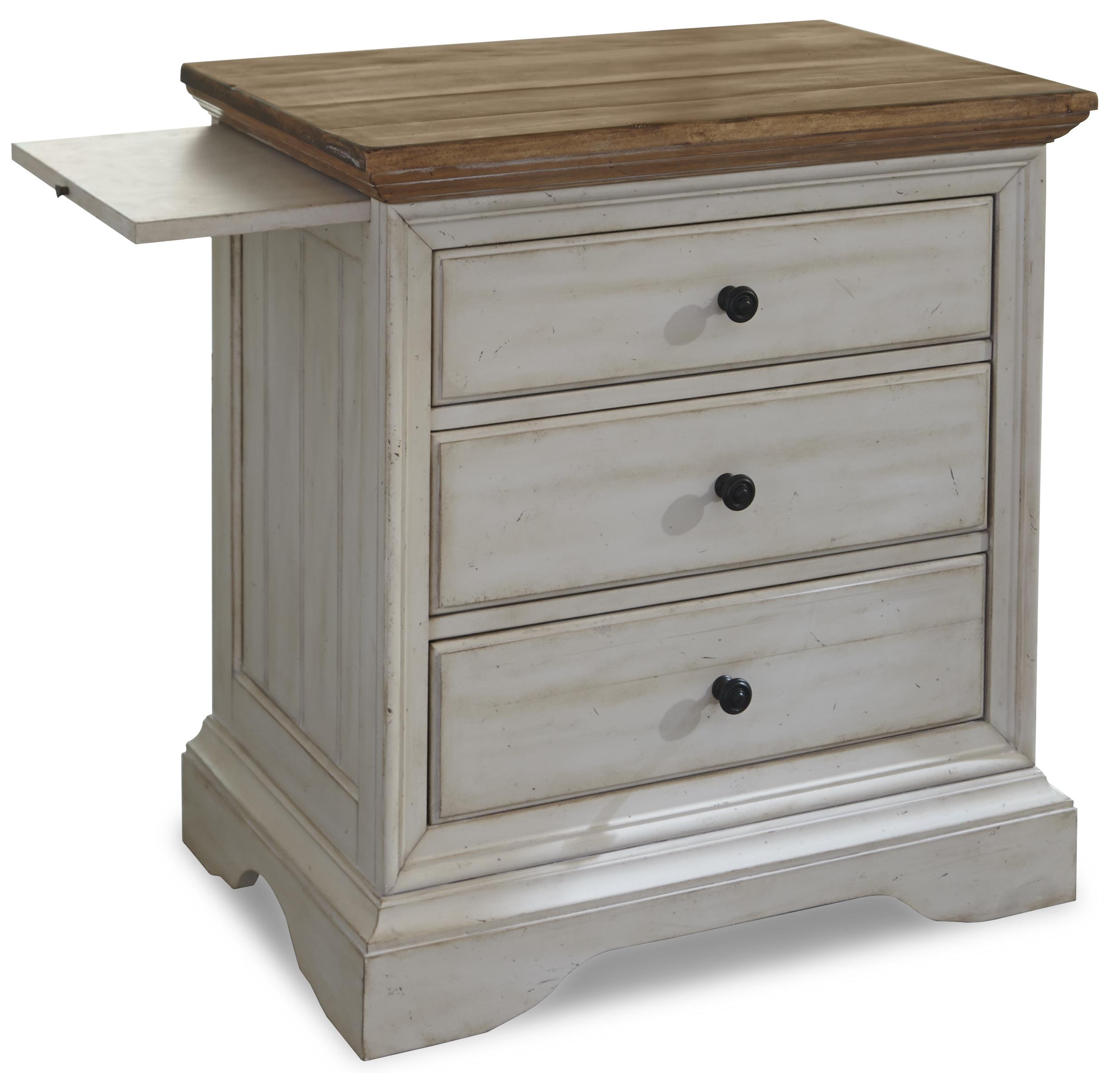 Cresent Fine Furniture Cottage Nightstand w/ Power Outlet Johnny